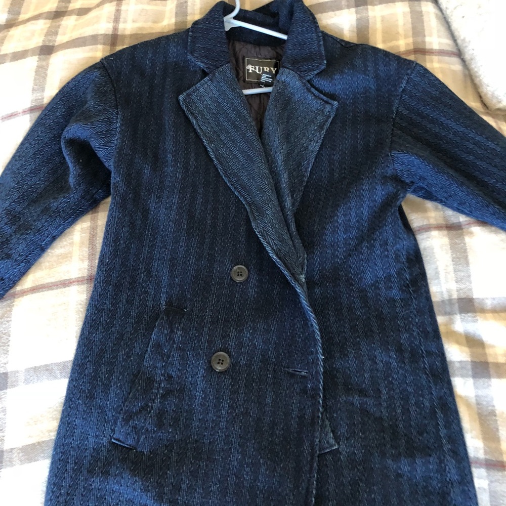 Navy Blue Trench Coat - image 1